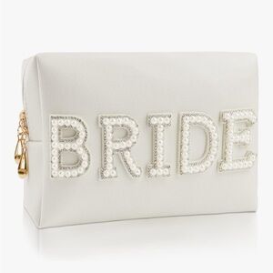 Elegant White Bridal Makeup Bag